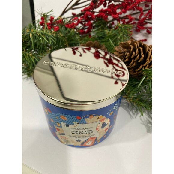 Bath & Body Works “Sweater Weather” New 3 Wick Candle - Picture 4 of 7